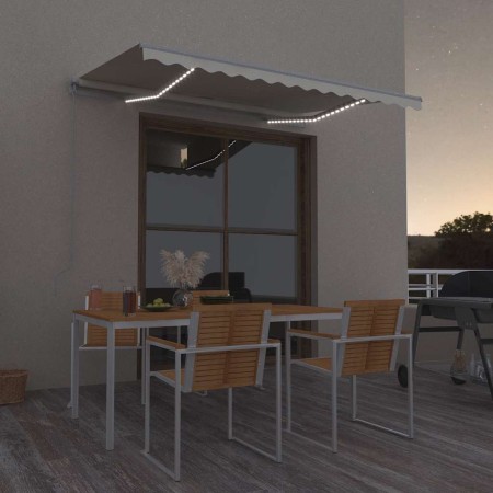 Toldo manual retráctil con LED crema 300x250 cm en Toldos | Comprar online en Foru.es