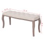 Banco de madera maciza y lino blanco crema 110x38x48 cm de vidaXL, Bancos para recibidores y almacenamiento - Ref: Foro24-245...