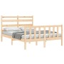 Estructura de cama con cabecero madera maciza 120x200 cm de vidaXL, Camas y somieres - Ref: Foro24-3192031, Precio: 115,54 €,...