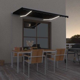 Toldo manual retráctil con LED antracita 300x250 cm en Toldos | Comprar online en Foru.es