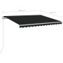 Toldo manual retráctil con LED antracita 300x250 cm en Toldos | Comprar online en Foru.es