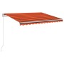 Toldo manual retráctil con LED naranja y marrón 300x250 cm en Toldos | Comprar online en Foru.es