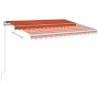 Toldo manual retráctil con LED naranja y marrón 300x250 cm en Toldos | Comprar online en Foru.es