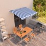 Toldo automático retráctil azul y blanco 300x250 cm en Toldos | Comprar online en Foru.es