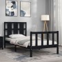 Estructura de cama con cabecero madera maciza negro 100x200 cm de vidaXL, Camas y somieres - Ref: Foro24-3192225, Precio: 138...