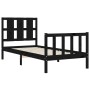 Estructura de cama con cabecero madera maciza negro 100x200 cm de vidaXL, Camas y somieres - Ref: Foro24-3192225, Precio: 138...