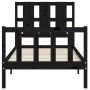 Estructura de cama con cabecero madera maciza negro 100x200 cm de vidaXL, Camas y somieres - Ref: Foro24-3192225, Precio: 138...