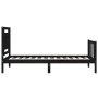Estructura de cama con cabecero madera maciza negro 100x200 cm de vidaXL, Camas y somieres - Ref: Foro24-3192225, Precio: 138...