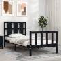 Estructura de cama individual con cabecero madera maciza negro de vidaXL, Camas y somieres - Ref: Foro24-3192195, Precio: 125...