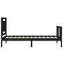 Estructura de cama individual con cabecero madera maciza negro de vidaXL, Camas y somieres - Ref: Foro24-3192195, Precio: 125...