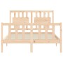 Estructura de cama con cabecero madera maciza 120x200 cm de vidaXL, Camas y somieres - Ref: Foro24-3192421, Precio: 122,82 €,...