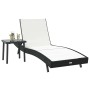 Tumbona 2 pcs Negro y ratán sintético en Tumbonas | Comprar online en Foru.es