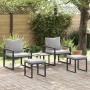 Muebles de jardín con cojín 4 pcs Gris Claro Poliéster en Sofás de exterior | Comprar online en Foru.es
