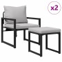 Muebles de jardín con cojín 4 pcs Gris Claro Poliéster en Sofás de exterior | Comprar online en Foru.es