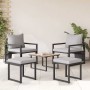 Muebles de jardín con cojín 4 pcs Gris Claro Poliéster en Sofás de exterior | Comprar online en Foru.es
