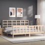 Estructura de cama con cabecero madera maciza 200x200 cm de vidaXL, Camas y somieres - Ref: Foro24-3192121, Precio: 142,82 €,...