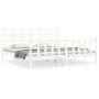 Estructura de cama con cabecero madera maciza blanco 200x200 cm de vidaXL, Camas y somieres - Ref: Foro24-3192577, Precio: 15...