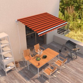 Toldo automático retráctil naranja y marrón 300x250 cm en Toldos | Comprar online en Foru.es