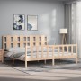 Estructura de cama con cabecero madera maciza 200x200 cm de vidaXL, Camas y somieres - Ref: Foro24-3192251, Precio: 156,40 €,...