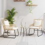 Conjunto de Comedor de Jardín 3 pcs Marrón y crema en Conjuntos de jardín | Comprar online en Foru.es