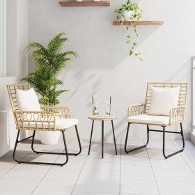 Conjunto de Comedor de Jardín 3 pcs Marrón y crema en Conjuntos de jardín | Comprar online en Foru.es