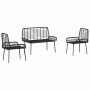 Conjunto de Comedor de Jardín 3 pcs Negro y Antracita en Conjuntos de jardín | Comprar online en Foru.es