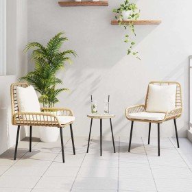 Conjunto de Comedor de Jardín 3 pcs Marrón y crema en Conjuntos de jardín | Comprar online en Foru.es