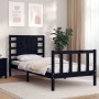 Estructura de cama individual con cabecero madera maciza negro de vidaXL, Camas y somieres - Ref: Foro24-3192780, Precio: 133...