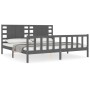 Estructura de cama con cabecero madera maciza gris 200x200cm de vidaXL, Camas y somieres - Ref: Foro24-3192838, Precio: 186,8...