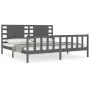 Estructura de cama con cabecero madera maciza gris 200x200cm de vidaXL, Camas y somieres - Ref: Foro24-3192838, Precio: 184,4...