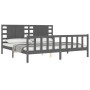 Estructura de cama con cabecero madera maciza gris 200x200cm de vidaXL, Camas y somieres - Ref: Foro24-3192838, Precio: 186,8...