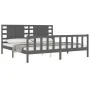 Estructura de cama con cabecero madera maciza gris 200x200cm de vidaXL, Camas y somieres - Ref: Foro24-3192838, Precio: 184,4...