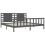 Estructura de cama con cabecero madera maciza gris 200x200cm de vidaXL, Camas y somieres - Ref: Foro24-3192838, Precio: 184,4...