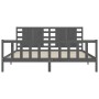 Estructura de cama con cabecero madera maciza gris 200x200cm de vidaXL, Camas y somieres - Ref: Foro24-3192838, Precio: 186,8...