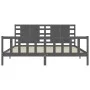 Estructura de cama con cabecero madera maciza gris 200x200cm de vidaXL, Camas y somieres - Ref: Foro24-3192838, Precio: 184,4...