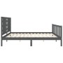 Estructura de cama con cabecero madera maciza gris 200x200cm de vidaXL, Camas y somieres - Ref: Foro24-3192838, Precio: 186,8...
