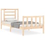Estructura de cama con cabecero madera maciza 90x200 cm de vidaXL, Camas y somieres - Ref: Foro24-3192866, Precio: 88,26 €, D...