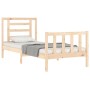Estructura de cama con cabecero madera maciza 90x200 cm de vidaXL, Camas y somieres - Ref: Foro24-3192866, Precio: 88,26 €, D...