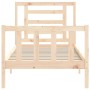 Estructura de cama con cabecero madera maciza 90x200 cm de vidaXL, Camas y somieres - Ref: Foro24-3192866, Precio: 88,26 €, D...