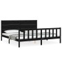 Estructura de cama con cabecero madera maciza negro 200x200 cm de vidaXL, Camas y somieres - Ref: Foro24-3192775, Precio: 225...