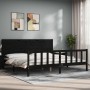 Estructura de cama con cabecero madera maciza negro 200x200 cm de vidaXL, Camas y somieres - Ref: Foro24-3192775, Precio: 225...