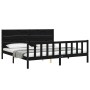 Estructura de cama con cabecero madera maciza negro 200x200 cm de vidaXL, Camas y somieres - Ref: Foro24-3192775, Precio: 225...