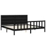 Estructura de cama con cabecero madera maciza negro 200x200 cm de vidaXL, Camas y somieres - Ref: Foro24-3192775, Precio: 225...
