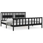 Estructura de cama con cabecero madera maciza negro 200x200 cm de vidaXL, Camas y somieres - Ref: Foro24-3192450, Precio: 221...