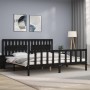 Estructura de cama con cabecero madera maciza negro 200x200 cm de vidaXL, Camas y somieres - Ref: Foro24-3192450, Precio: 221...