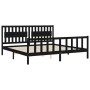Estructura de cama con cabecero madera maciza negro 200x200 cm de vidaXL, Camas y somieres - Ref: Foro24-3192450, Precio: 221...