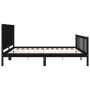 Estructura de cama con cabecero madera maciza negro 200x200 cm de vidaXL, Camas y somieres - Ref: Foro24-3192450, Precio: 221...