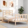 Estructura de cama con cabecero madera maciza de vidaXL, Camas y somieres - Ref: Foro24-3192521, Precio: 93,58 €, Descuento: %
