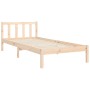 Estructura de cama con cabecero madera maciza de vidaXL, Camas y somieres - Ref: Foro24-3192521, Precio: 93,58 €, Descuento: %