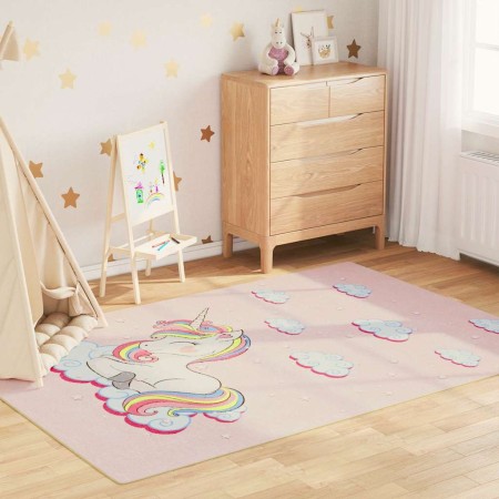 Alfombra niños lavable antideslizante unicornio rosa 160x230 cm en Alfombras | Comprar online en Foru.es